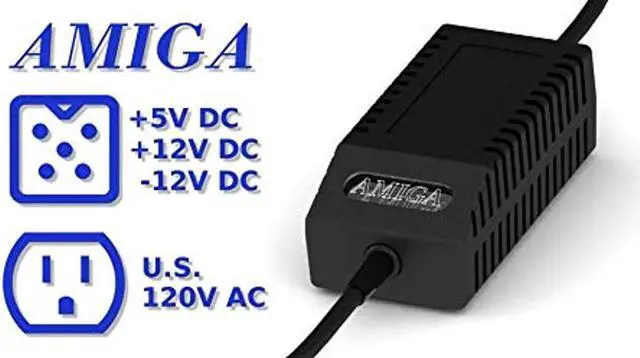 Alt view image 2 of 5 - Amiga 500 PSU Modern Black US - Replacement Amiga 500 Power Supply, US Plug