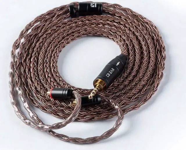 Main image of Kinboofi KBEAR MMCX Earphone Cable, 16 Core Pure Copper Balanced HiFi Detachable Extension Cord TRRRS 4 Pole Replacement IEM Wire for BGVP DM7 DMG TIN T3 T2 (Black, mmcx2.5)
