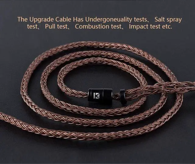 Alt view image 3 of 5 - Kinboofi KBEAR MMCX Earphone Cable, 16 Core Pure Copper Balanced HiFi Detachable Extension Cord TRRRS 4 Pole Replacement IEM Wire for BGVP DM7 DMG TIN T3 T2 (Black, mmcx2.5)