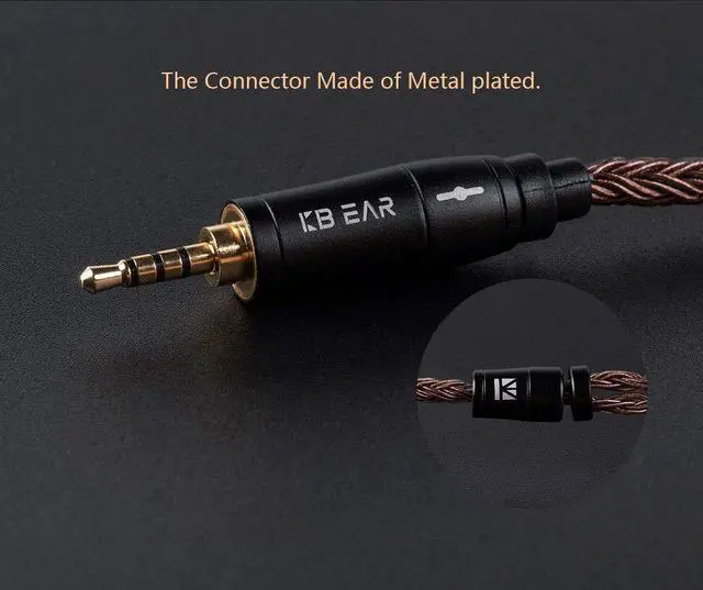 Alt view image 4 of 5 - Kinboofi KBEAR MMCX Earphone Cable, 16 Core Pure Copper Balanced HiFi Detachable Extension Cord TRRRS 4 Pole Replacement IEM Wire for BGVP DM7 DMG TIN T3 T2 (Black, mmcx2.5)