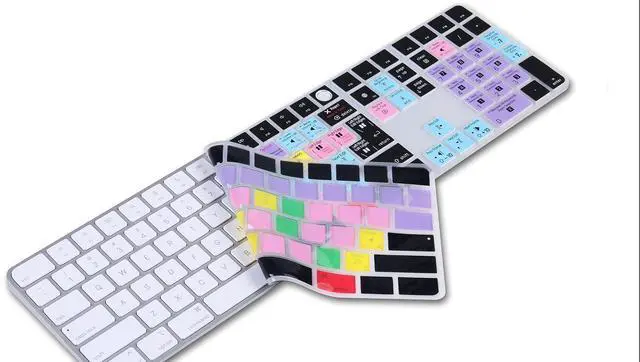 Alt view image 4 of 5 - XSKN Final Cut Pro Shortcut Silicone Keyboard Cover Skin for 2021 Released iMac Magic Keyboard with Touch ID and Numeric Keypad A2520 EU US Common Layout