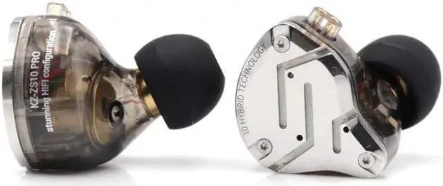 Alt view image 3 of 5 - Linsoul KZ ZS10 Pro 4BA+1DD 5 Driver in Ear Monitor(with Mic, Black) + Tripowin Zonie 16 Core Silver Plated IEM Cable(Recessed 2pin, 3.5mm, Grey)