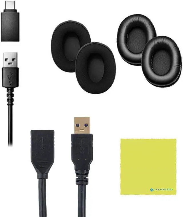 Alt view image 4 of 5 - Audio Technica ATH-M50X STS-USB StreamSet USB Streaming Headset Bundle with 3ft USB Extension Cable 3.0 and Instrument Polishing Cloth - Podcast Headphones, Streaming Headset with Mic