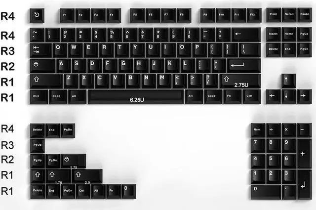 Alt view image 2 of 5 - Black WOB Keycaps Doubleshot Cherry Profile 121 Keys Custom Minimalist Keycaps Set for 60% 65% 70% 75% 100% Cherry MX Gateron Kailh Switches Mechanical Keyboards