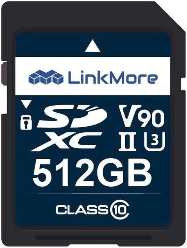 Main image of LinkMore XV29 512GB SDXC UHS-II Card UHS-II SD Crd, C10, U3, V90, SD Card for Digital Camera, Drone Support 4K 8K Video, Camera Memory Cards up to 250MB/s Read Speed, 220MB/s Write Speed