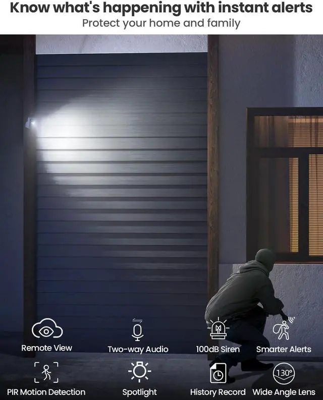 Alt view image 5 of 5 - MUBVIEW Security Cameras Wireless Outdoor - 2 Pack Outdoor Camera Wireless 2K Battery Powered Security Camera Outdoor & Indoor, WiFi Home Camera with Spotlight/Siren/AI Motion Detection/2-Way Talk