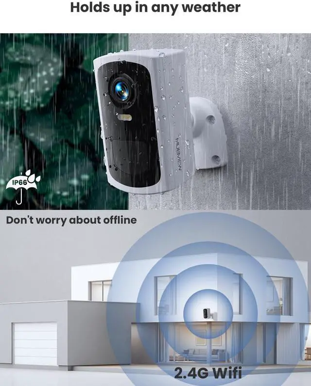 Alt view image 3 of 5 - MUBVIEW Security Cameras Wireless Outdoor - 2 Pack Outdoor Camera Wireless 2K Battery Powered Security Camera Outdoor & Indoor, WiFi Home Camera with Spotlight/Siren/AI Motion Detection/2-Way Talk