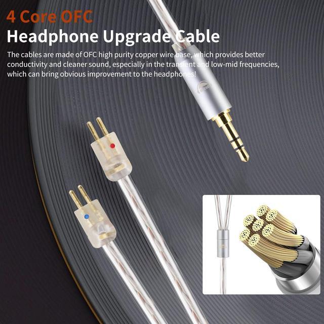 Alt view image 5 of 5 - okcsc 0.78 2PIN to 4.4mm 4 Core Upgraded Replacement Earphones Cable IEM Cable for TRN V90 V80 V10 V20 BL03 ED16 ZSA ES4 ZSR ZST ZS10 ZS5 ZS6 ZS3 ES3 ED12 IEMs 3.94FT