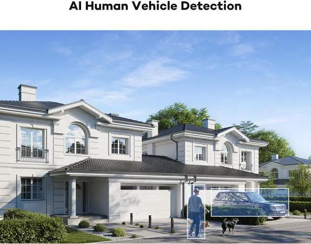Alt view image 3 of 5 - ONWOTE 156° Ultra Wide View Angle 6MP PoE IP Security Camera Outdoor, AI Human Vehicle Detection, 3072 * 2048 6 Megapixels, 2.1mm Lens, Commercial Wired Camera for Business, Add-on to PoE NVR System