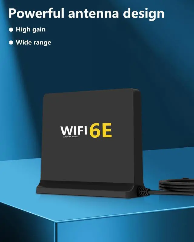 Alt view image 3 of 5 - High Gain 12dBi WiFi 6E Antenna with Magnetic Base  Tri-Band 2.4GHz/5.8GHz/6GHz, 3FT RG174 Cable, RP-SMA Connector for Enhanced Signal on Desktop PCs and WiFi Routers