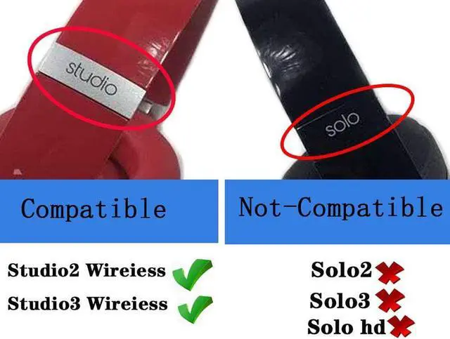 Alt view image 4 of 5 - QKSOTY Studio 3.0/2.0 Wireless Headband Replacement Parts & Repair Kit - Black/Red