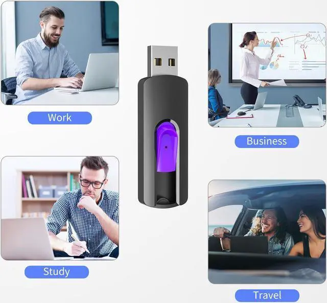 Alt view image 3 of 5 - RAOYI 10Pcs 8GB USB Flash Drives Slide Retractable Memory Stick Bulk USB 2.0 Thumb Drive Jump Drive Zip Drive USB Sticks Data Storage Backup for PC Mac (8G, 10 Mixed Color)