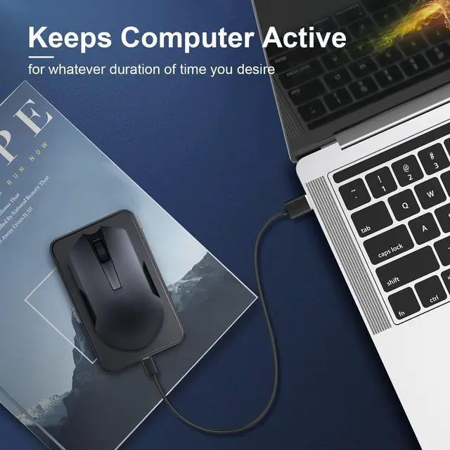 Alt view image 2 of 5 - Undetectable Mouse Jiggler, Automatic Mouse Mover with Power Adapter & ON/Off Switch, Mouse Wiggler Mouse Shaker for Computer Laptop, Keep PC Active, Mechanical, No Software, Driver-Free, Ultra-Silent