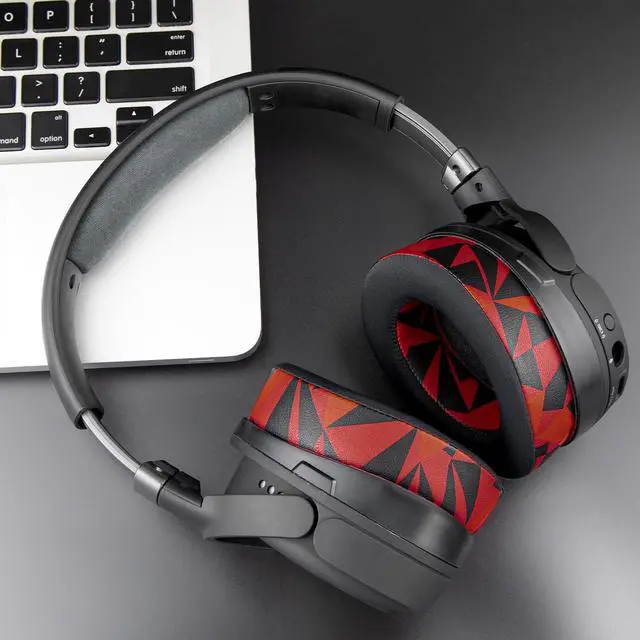 Alt view image 3 of 5 - SOULWIT Cooling-Gel Replacement Earpads for Audeze Penrose/Penrose X/Mobius, Ear Pads for HyperX Cloud Orbit/Orbit S Headphones, Cushions with Ice Silk Fabric, Noise Isolation Foam - Red Storm