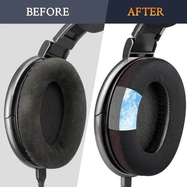 Alt view image 5 of 5 - SOULWIT Cooling-Gel Earpads Cushions Replacement for Sennheiser HD650, HD660 S, HD660S2, HD600, HD6XX, HD58X, HD580, HD565, HD545, HD535 Headphones, Ear Pads with Ice Silk Fabric - Dark Coffee