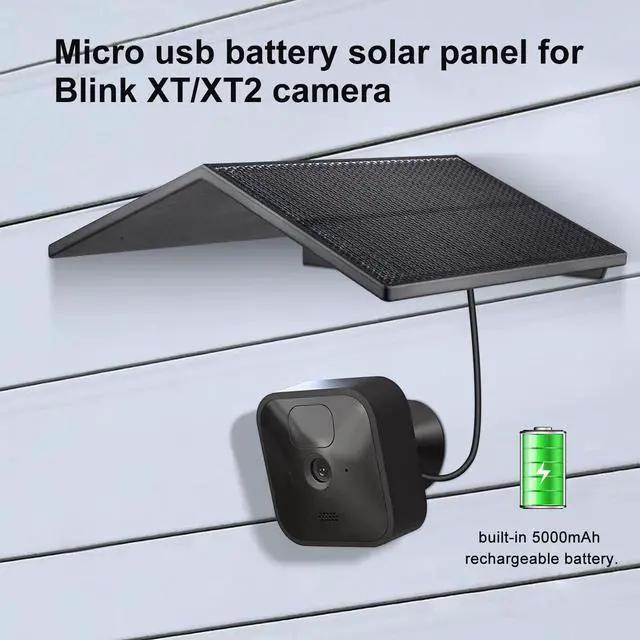 Alt view image 3 of 5 - Solar Panel for Blink Camera,4W Solar Panel for Blink Outdoor(3rd Gen) /XT XT2 Camera, USB Solar Panel for Security Camera Outdoor(Camera not Included)
