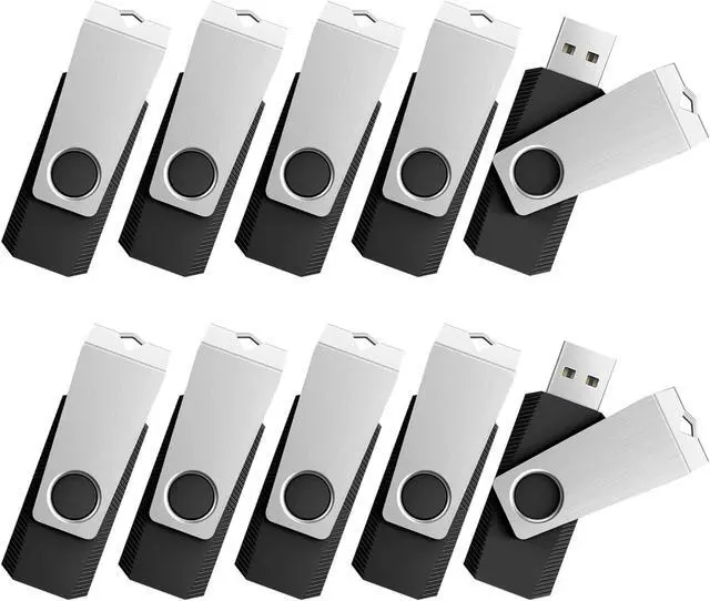 Main image of TOPESEL 10 Pack 32GB USB 2.0 Flash Drive Memory Stick Fold Storage Thumb Stick Pen Swivel Design (32G, 10PCS, Black)