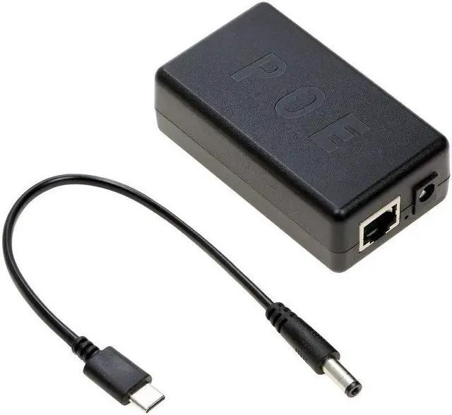 Main image of UCTRONICS USB-C PoE Splitter Gigabit, PoE to USB-C 5V/4A Power Supply for Raspberry Pi 4 and More, 802.3at Power Over Ethernet to USB Type-C Adapter