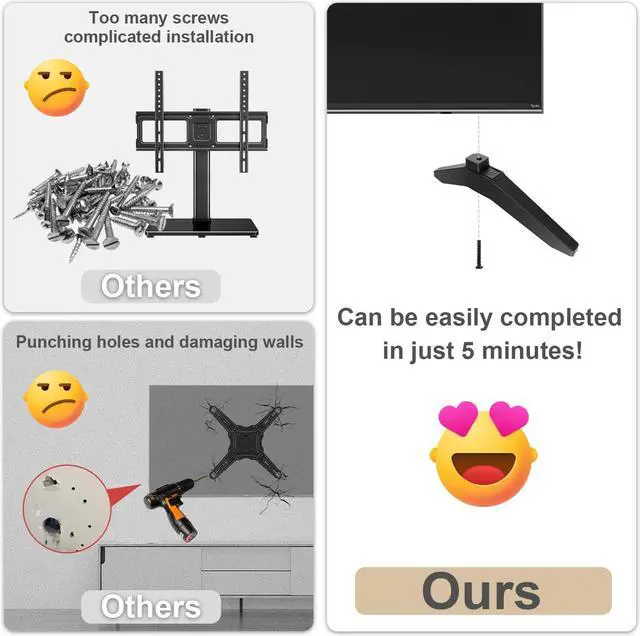 Alt view image 4 of 5 - TV Legs for LG 43in TV UK Series,Compatible with LG TV Stand Replacement Base 43UK6200 43UK6090 43UK6200PUA 43UK6200PLA 43UK6090PUA 43UK6500PLA 43UK6500LLA 43UK6500MLA 43UK6500AUA with Screws