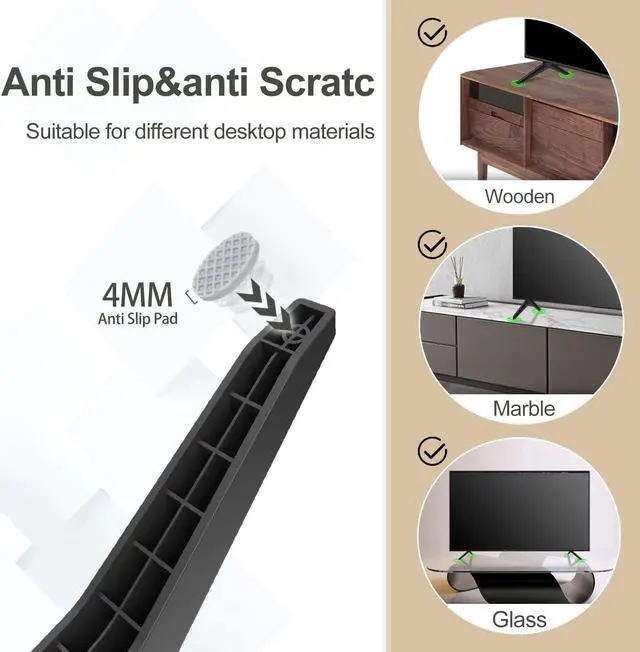 Alt view image 5 of 5 - TV Legs for LG 43in TV UK Series,Compatible with LG TV Stand Replacement Base 43UK6200 43UK6090 43UK6200PUA 43UK6200PLA 43UK6090PUA 43UK6500PLA 43UK6500LLA 43UK6500MLA 43UK6500AUA with Screws