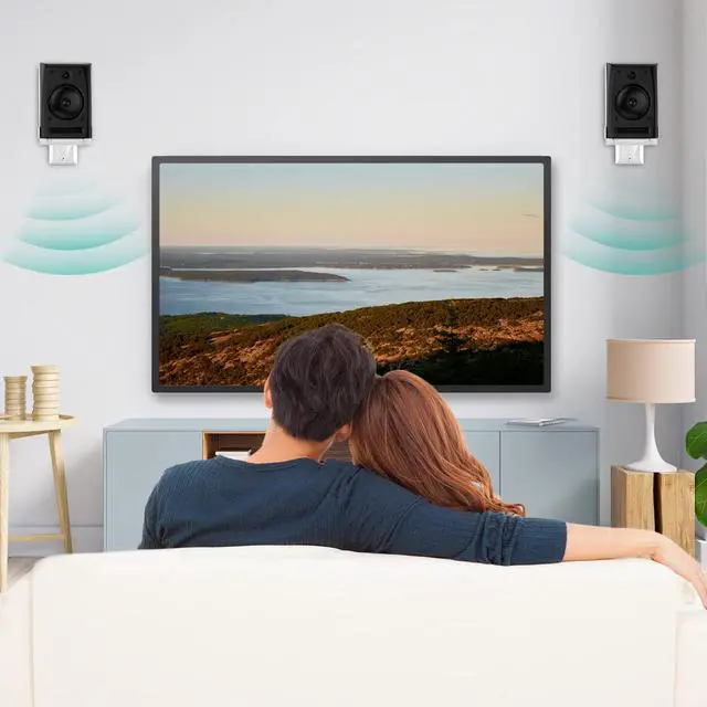 Alt view image 2 of 5 - WALI Speaker Wall Mounts, Dual Side Clamping Bookshelf Mounting Bracket for Large Surrounding Sound Speakers, Hold up to 55 lbs. (SWM201-W), 1 Pair, White