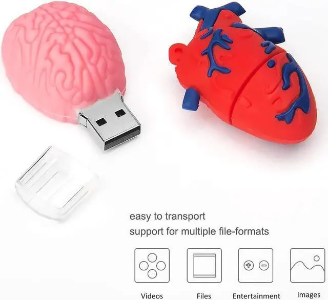 Alt view image 3 of 5 - Leizhan 5 x 8GB Novelty USB Flash Drive, Body Organ Shape Thumb Drive USB Memory Stick Jump Drive Pendrive Gift for Kids, Family, Friends
