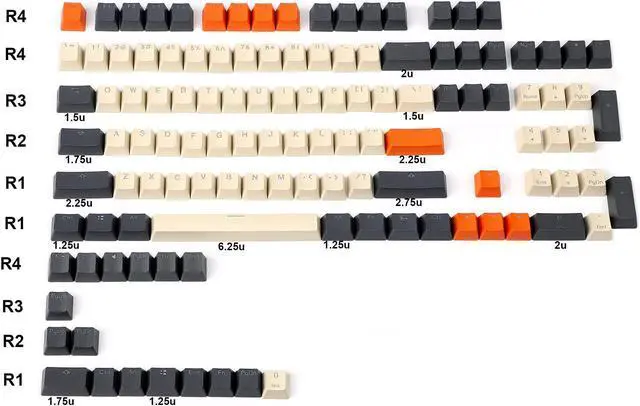 Alt view image 2 of 5 - Carbon Miami PBT Double Shot Shine Through ANSI Backlit Keycaps for MX Mechanical Keyboard Melody 96 KBD75 68 61 87 104 Keychron(Only Keycap) (Carbon)