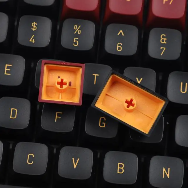 Alt view image 5 of 5 - YMDK YSA Ball Shape Double Shot Keycaps PBT Keycap for MX Keyboard 104 87 61 Melody 96 KBD75 ID80 GK64 SP84 Lower Than SA (Red Samurai 151)