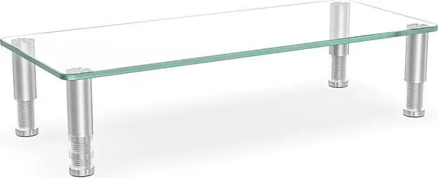 Main image of Clear Computer Monitor Riser with Height Adjustable Multi Media Desktop Stand for Flat Screen LCD LED TV, Laptop/Notebook/Xbox One,HD01T-001