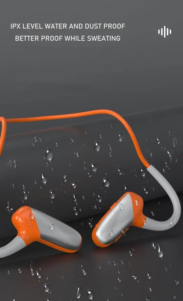Alt view image 5 of 5 - Generic Bone Conduction Headphones Wireless Headphones Bluetooth 5.3 Open Ear Headphones 8H Playtime Sports Earphones, IPX6 Waterproof Headset for Running,Cycling, Hiking, Driving, Orange