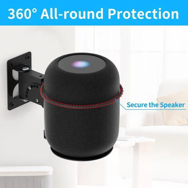 Alt view image 3 of 5 - Adjustable Speaker Mounts for Homepod 2 Wall Mounting Bracket & Homepod 2nd Mount - Speaker Mount for Homepod 2nd Gen Shelf, Black