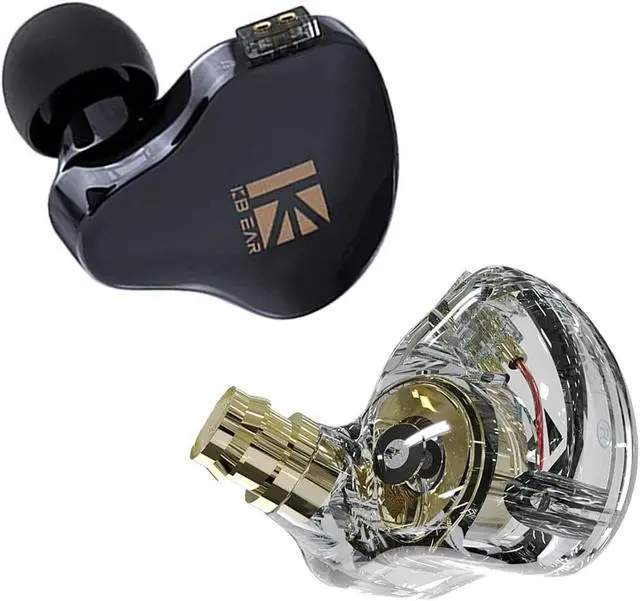 Main image of YINYOO KBEAR KS1 Black No Mic+KBEAR KS1 Clear Black with Mic in Ear Monitor Wired Earbuds