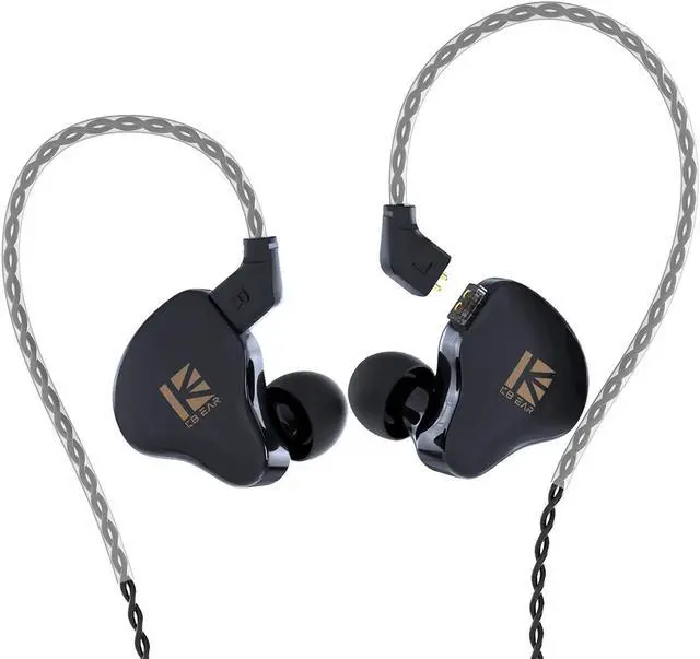 Alt view image 3 of 5 - YINYOO KBEAR KS1 Black No Mic+KBEAR KS1 Clear Black with Mic in Ear Monitor Wired Earbuds