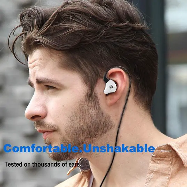 Alt view image 4 of 5 - YINYOO KBEAR KS1 Black No Mic+KBEAR KS1 Clear Black with Mic in Ear Monitor Wired Earbuds