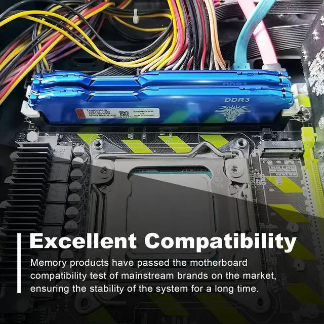Alt view image 4 of 5 - Yongxinsheng DDR3 16GB Kit (8GBx2) Desktop RAM 1866MHz PC3-14900 UDIMM Non-ECC Unbuffered 1.5V 2Rx8 Dual Rank 240 Pin CL13 PC Computer Memory Upgrade Module (Blue)