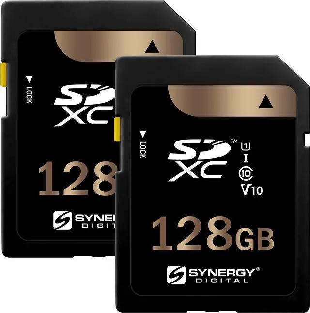 Main image of Synergy Digital 128GB, SDXC UHS-I Memory Cards - Class 10, U1, 100MB/s, 300 Series - Pack of 2