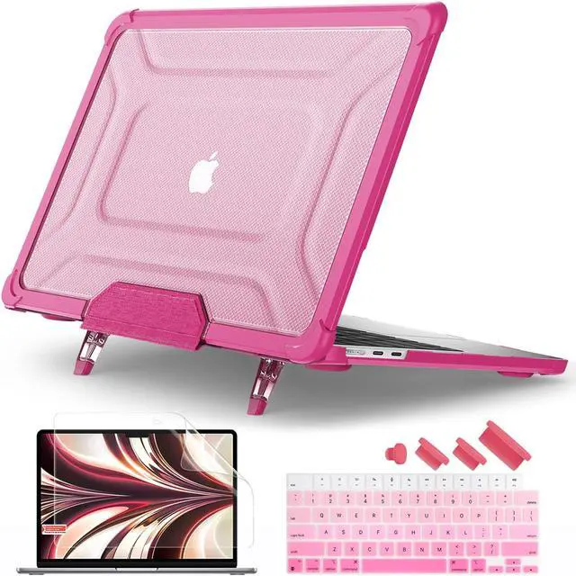 Main image of Batianda MacBook Air 15 inch Case 2025 M4 Chip 2024 2023 Release Model A3241 A3114 (M3)/ A2941 (M2)- Full Protection Anti-Collision Design Foldable Stand Durable TPU Bumper with Keyboard Cover, Pink