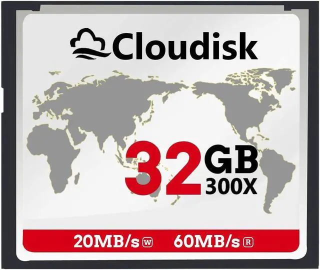 Alt view image 5 of 5 - Cloudisk Pack of 2 Compact Flash Card 32GB 300X CF 2.0 Card Performance for DSLR Camera, Vintage Digital Camera and Industry Equipment (32 GB)