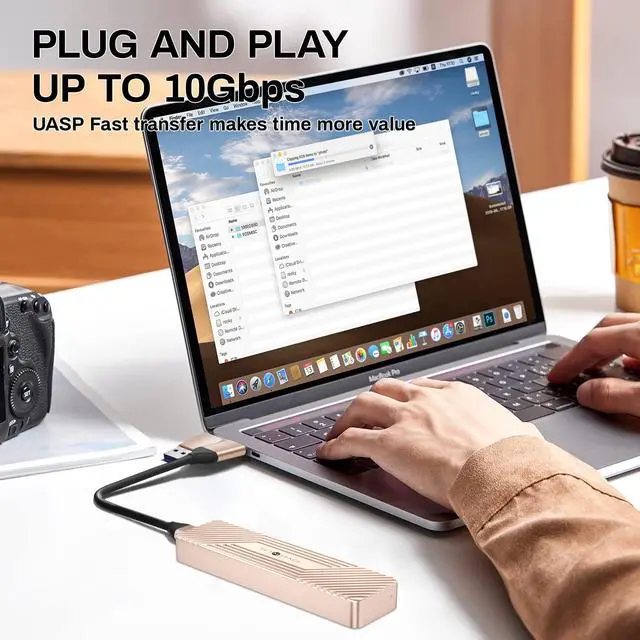 Alt view image 2 of 5 - SETMSPACE NVME Enclosure 10Gbps, SSD Enclosure M.2 USB C Enclosure, M.2 NVME to PCIe M-Key/B+M-Key, M.2 NVME External Enclosure for NVME 2230/2242/2260/2280