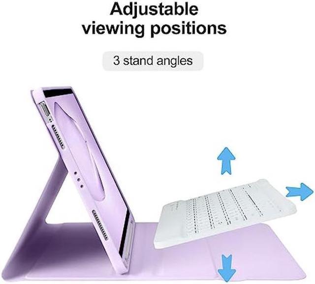 Alt view image 5 of 5 - BQSS Keyboard Case for iPad Air 11" (M2) 2024 Detachable Keyboard Case for iPad Air 5th Generation 10.9"2022 case with keyboard for Air 4th Gen 10.9 Inch 2020/ Pro 11" 2018 Pencil Holder Purple