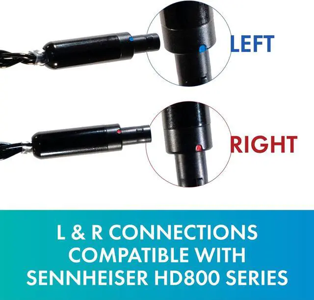 Alt view image 4 of 5 - Dekoni Audio Balanced Cable for Sennheiser HD800 Headphones | Replacement Cable Compatible with HD800s, HD820, HD8XX | 4 Pin XLR, Braided, 1.2 Meters