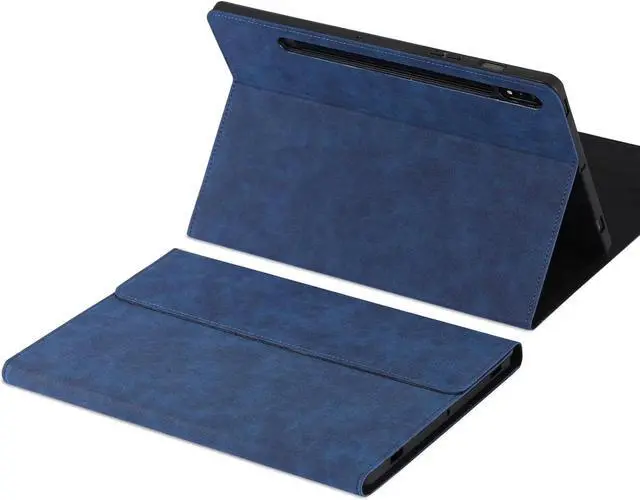 Main image of Flip Case for Galaxy Tab S10/S9/S8 (14.6 inch) with S Pen Holder, Shockproof Soft Smart Cover Compatible with Keyboard, Blue