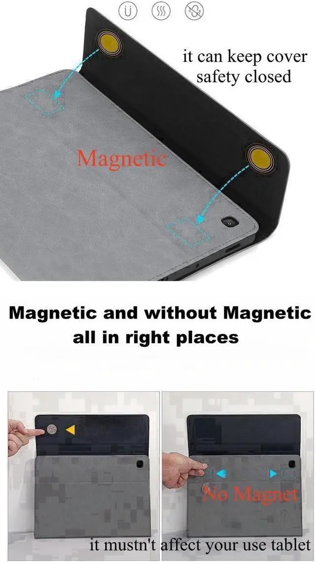 Alt view image 4 of 5 - Flip Case for Galaxy Tab S10/S9/S8 (14.6 inch) with S Pen Holder, Shockproof Soft Smart Cover Compatible with Keyboard, Blue