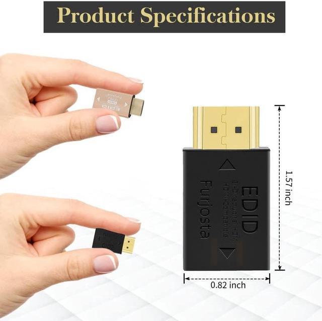 Alt view image 2 of 5 - Furjosta HDMI EDID Emulator Passthrough Aluminum Fit Headlesskeep for Video Splitter Switch Extender Pass-Through Adapter Male to Female Coupler Dummy Plug (HDMI 1920x1080) 2P