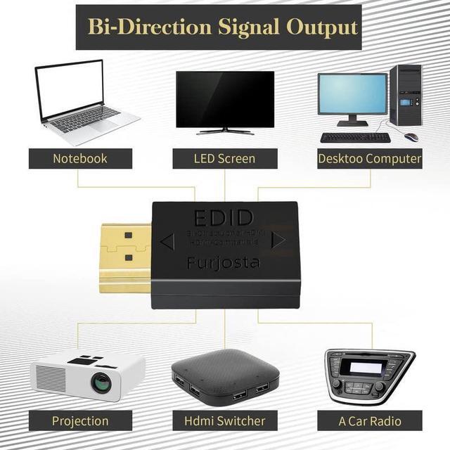 Alt view image 4 of 5 - Furjosta HDMI EDID Emulator Passthrough Aluminum Fit Headlesskeep for Video Splitter Switch Extender Pass-Through Adapter Male to Female Coupler Dummy Plug (HDMI 1920x1080) 2P