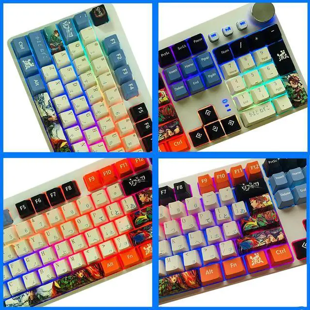 Alt view image 4 of 5 - Hokeyio Japanese Anime Demon Slayer Keycaps 108 PBT Dye Sublimation OEM Profile for Cherry Mx Gateron Kailh Switch Mechanical Keyboard Colorful (Only keycaps)