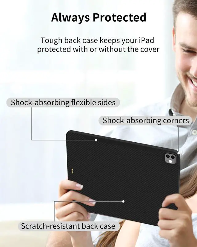 Alt view image 4 of 5 - KU XIU Magnetic Case for 2018-2022 iPad Pro 11" & 2020-2022 iPad Air 10.9", Magnetic-Friendly Case with Smart Connectors for iPad Pro 11/10.9 inch