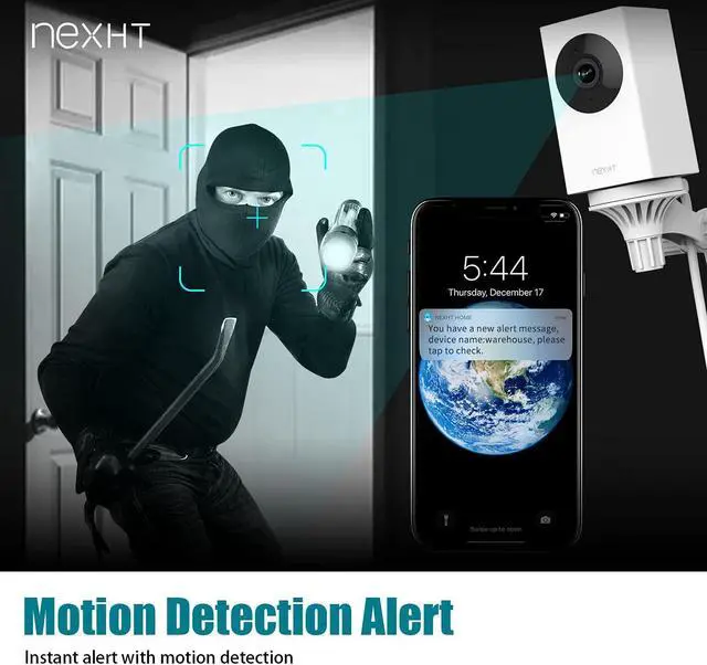 Alt view image 5 of 5 - UGOHO.ME 1080P Pan/Tilt/Zoom Indoor Smart Camera Wi-Fi Viewing for Baby, Elderly, Pet, with Night Vision, Motion Detection and 2-Way Audio (86336), White, 3.36 x 1.92 x 1.86 inches