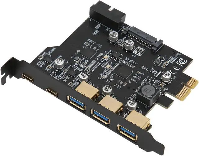 Main image of Usb C Pcie Card, Pcie Usb Card, Pcie 1x To Usb Expansion Card 3xusb3.0 2xtype C 19pin 5 Port Expansion Adapter Card Thunderbolt Card Usb C Card Usb Pcie Card For Pc for Pc Desktop