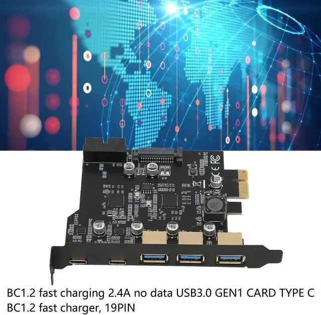 Alt view image 5 of 5 - Usb C Pcie Card, Pcie Usb Card, Pcie 1x To Usb Expansion Card 3xusb3.0 2xtype C 19pin 5 Port Expansion Adapter Card Thunderbolt Card Usb C Card Usb Pcie Card For Pc for Pc Desktop